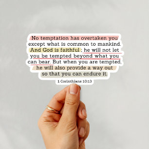 1 Corinthians 10:13 Christian Bible Verse Sticker