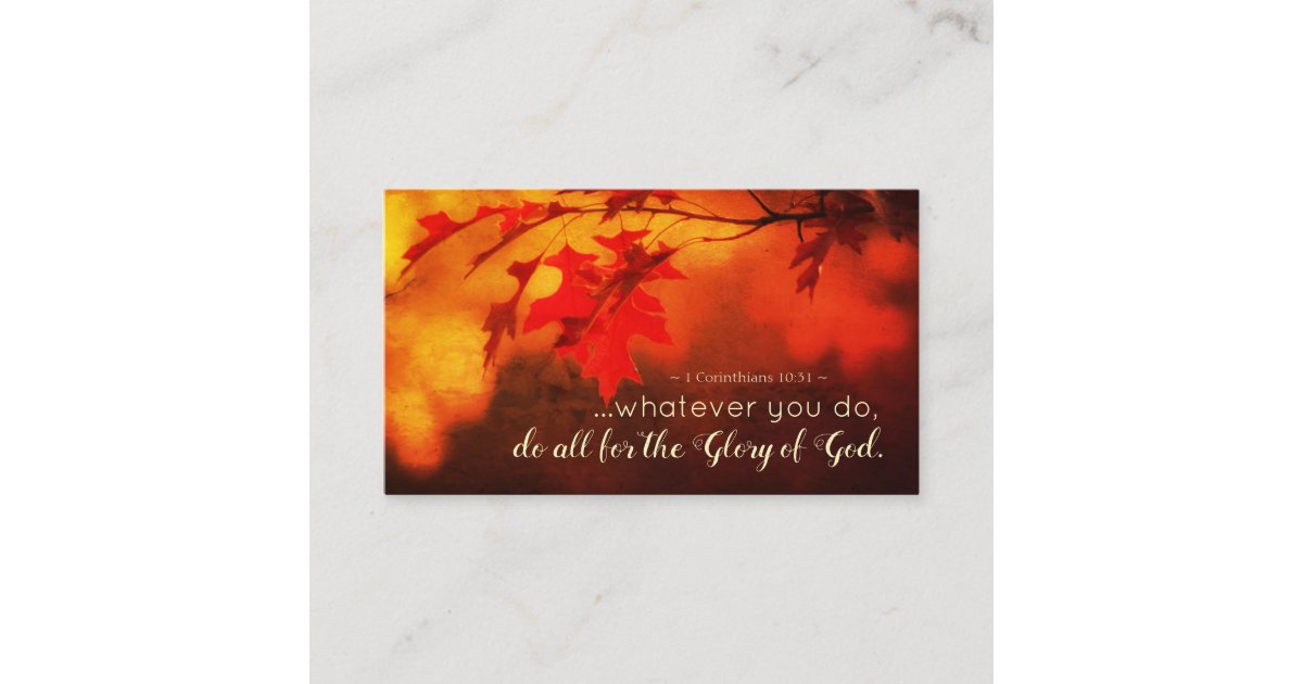 1 Corinthians 10:31 Do All for the Glory of God Business Card | Zazzle