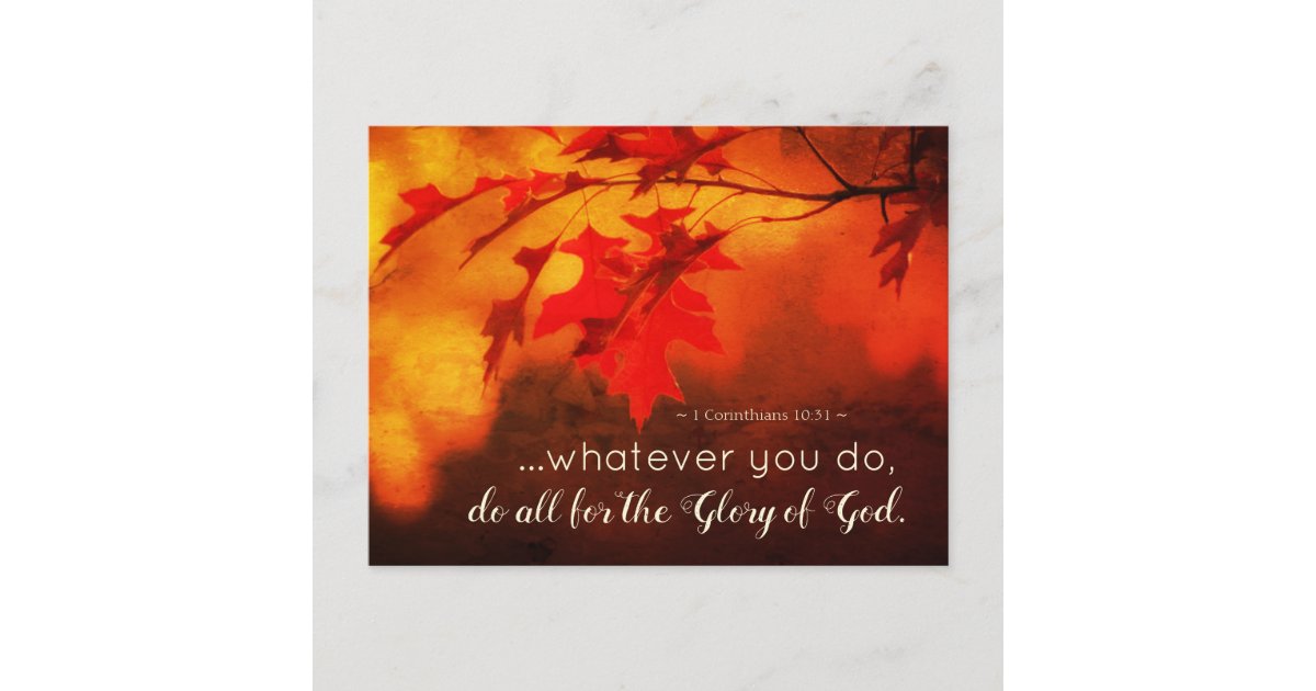 1 Corinthians 10:31 Do All For The Glory Of God Postcard 