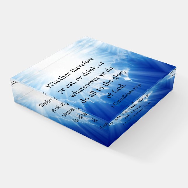 1 Corinthians 10:31   Paperweight (Angled)