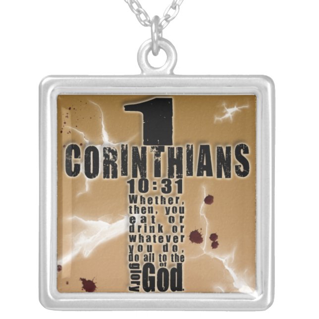 1 Corinthians 10:31 Silver Plated Necklace (Front)