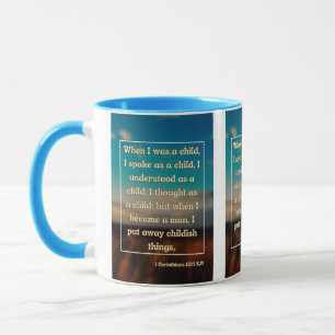 1 Corinthians 13:11 Bible Scripture Pic Two-Tone Mug