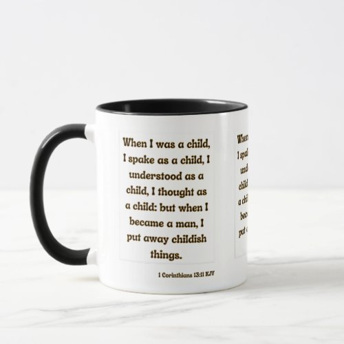 1 Corinthians 1311 Bible Scripture Two_Tone Mug