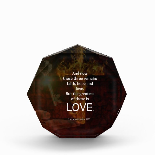 1 Corinthians 13:13 Bible Verses Quote About LOVE Award (Front)