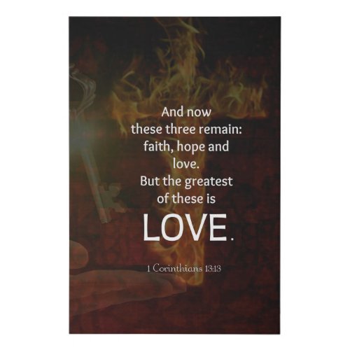 1 Corinthians 1313 Bible Verses Quote About LOVE  Faux Canvas Print