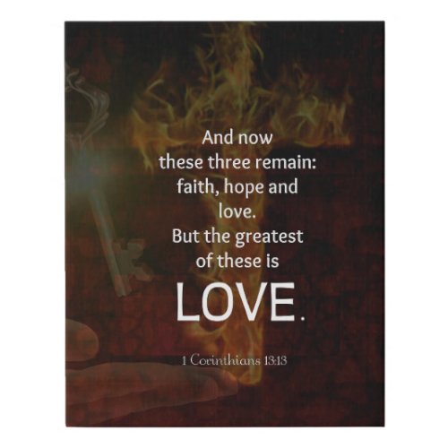 1 Corinthians 1313 Bible Verses Quote About LOVE Faux Canvas Print