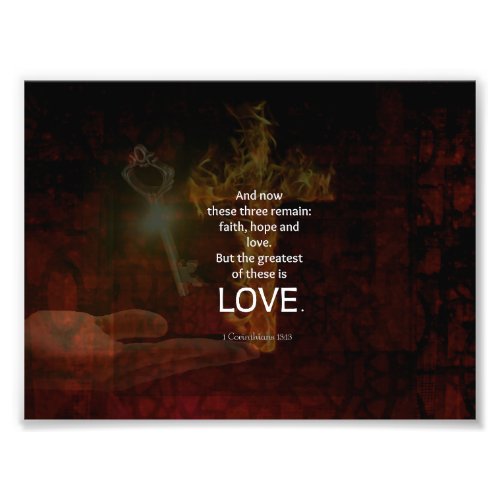 1 Corinthians 1313 Bible Verses Quote About LOVE Photo Print