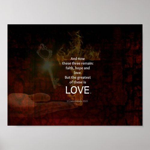 1 Corinthians 1313 Bible Verses Quote About LOVE Poster