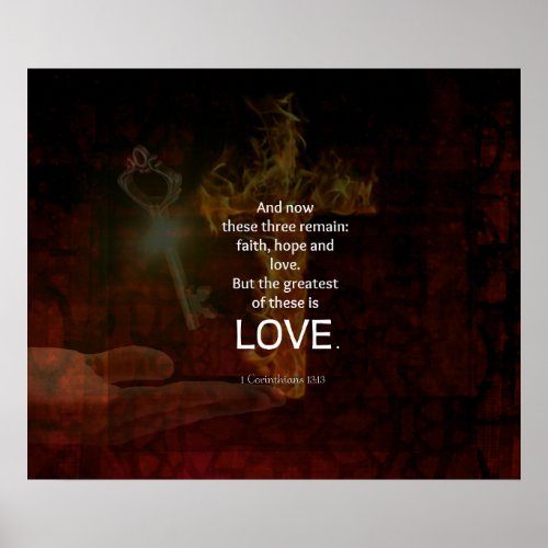 1 Corinthians 1313 Bible Verses Quote About LOVE Poster