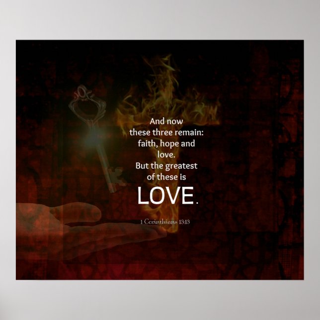 1 Corinthians 13:13 Bible Verses Quote About LOVE Poster (Front)