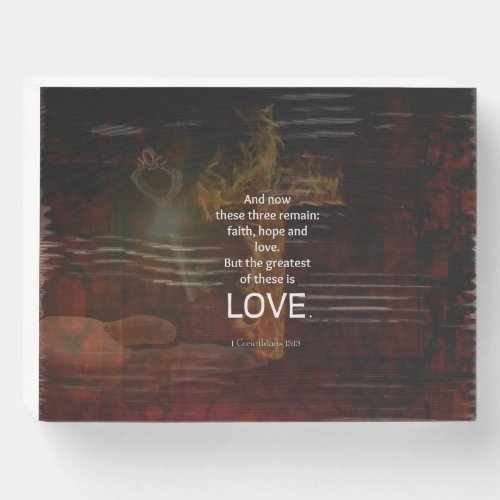 1 Corinthians 1313 Bible Verses Quote About LOVE Wooden Box Sign