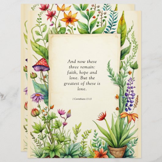 1 Corinthians 13:13 Christian Bible Verse (Front/Back)