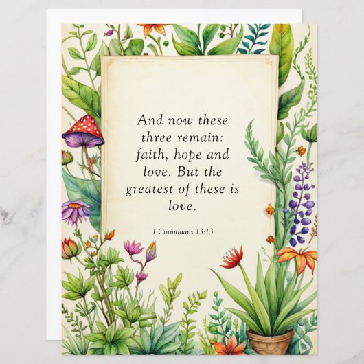 1 Corinthians 13:13 Christian Bible Verse (Front/Back)