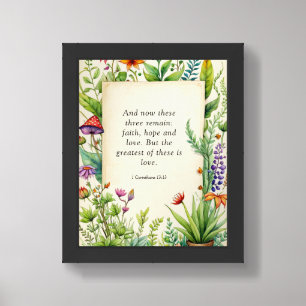 1 Corinthians 13:13 Christian Bible Verse Framed Art