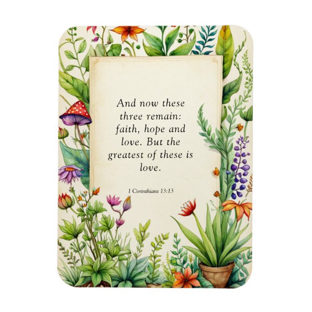 1 Corinthians 13:13 Christian Bible Verse Magnet (Vertical)