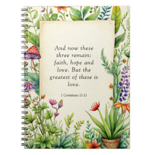 1 Corinthians 13:13 Christian Bible Verse Notebook