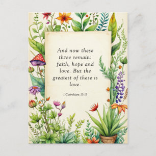1 Corinthians 13:13 Christian Bible Verse Postcard