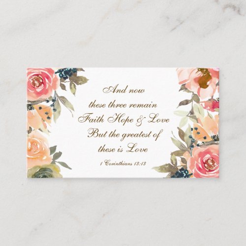 1 Corinthians 1313 Faith Hope Love Bible Verse Business Card