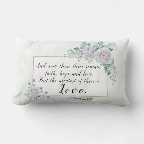 1 Corinthians 1313 Faith Hope Love Bible Verse Lumbar Pillow