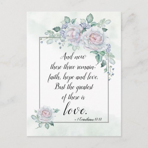 1 Corinthians 1313 Faith Hope Love Bible Verse Postcard