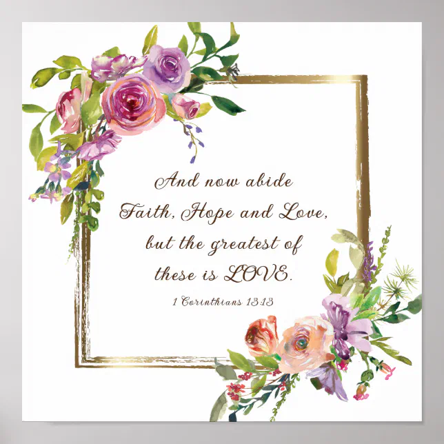 Faith, Hope & Love, But The Greatest Of These Is Love,1 Corinthians 13:13 Greetings Cards