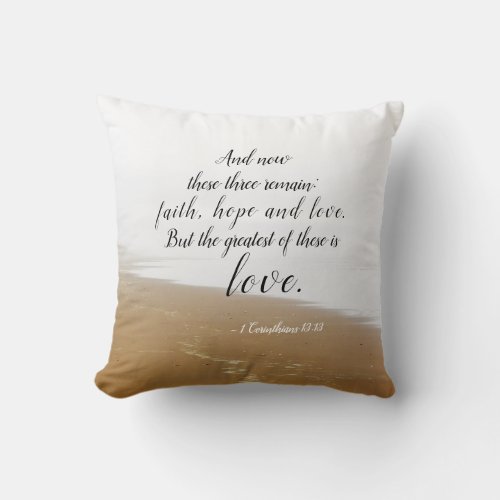 1 Corinthians 1313 Faith Hope Love Bible Verse T Throw Pillow