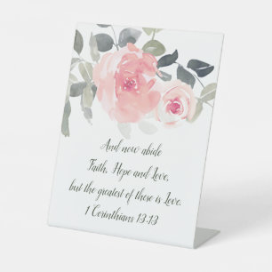 1 Corinthians 13:13 Greatest is Love Wedding Pedestal Sign
