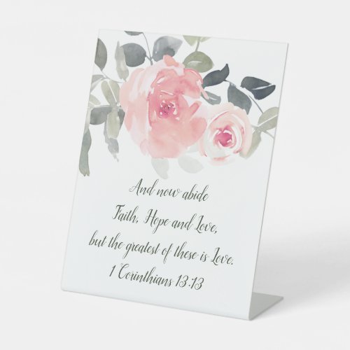 1 Corinthians 1313 Greatest is Love Wedding Pedestal Sign