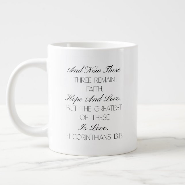 1 Corinthians 13:13 Hope Bible Verse Mug  (Left)