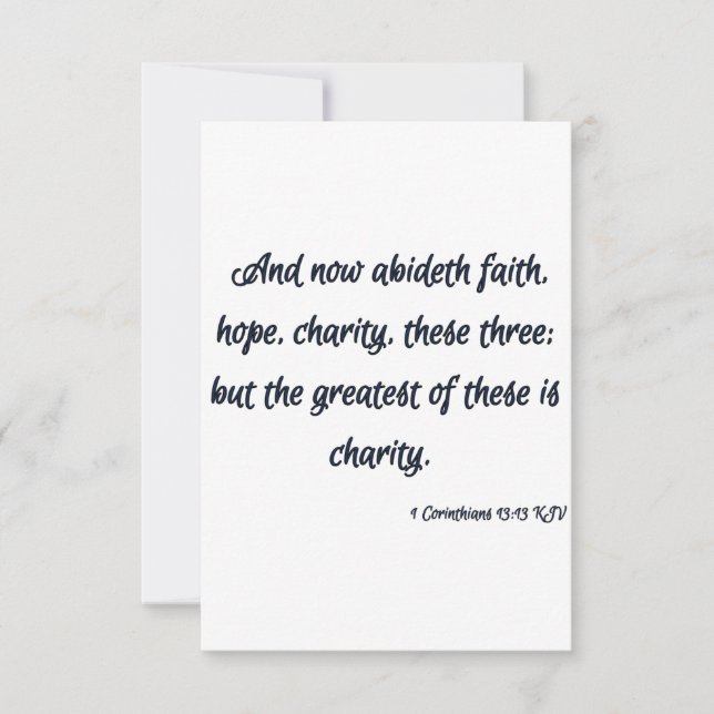 1 Corinthians 13:13 KJV Bible Scripture Greeting Card (Front)