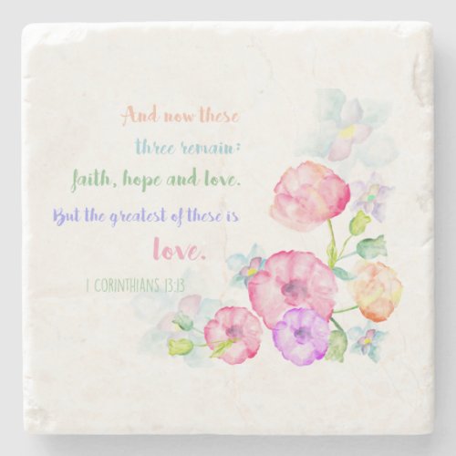1 corinthians 1313 Love Bible Verse Stone Coaster
