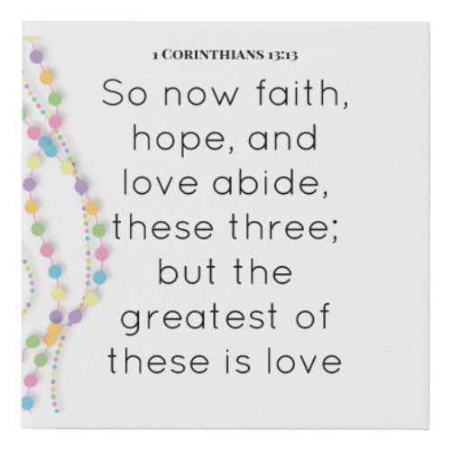 1 Corinthians 1313  Motivational bible Quotes  Faux Canvas Print