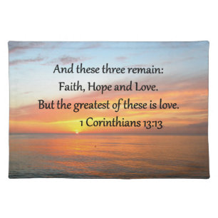 1 CORINTHIANS 13:13 SUNRISE PHOTO PLACEMAT