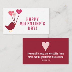 1 Corinthians 13:1 Valentine Bird Enclosure Card
