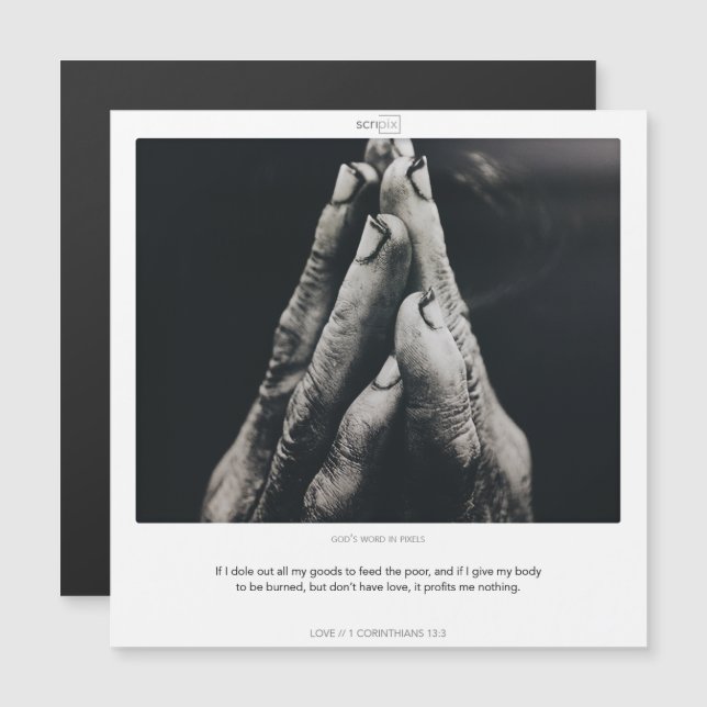 1 Corinthians 13:3 LOVE SCRIPIX magnetic card (Front/Back)
