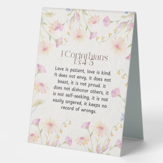1 Corinthians 13:4-5 Bible Verse Acrylic Keychain Table Tent