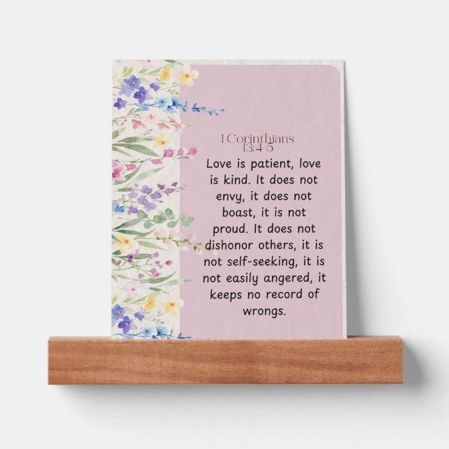 1 Corinthians 13:4-5 Bible Verse Image Picture Ledge (Front)