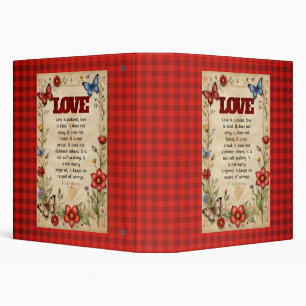 1 Corinthians 13:4-5 Christian Bible Verse Art 3 Ring Binder