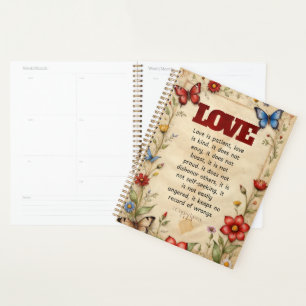 1 Corinthians 13:4-5 Christian Bible Verse Art Planner