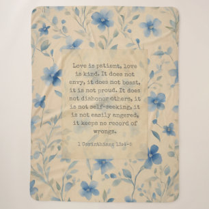 1 Corinthians 13:4–5 Love Is Patient Floral Sherpa Blanket