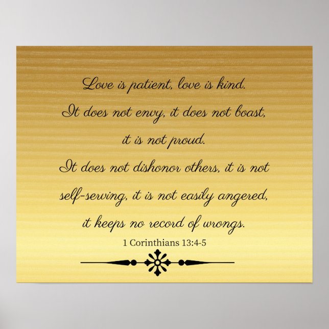 1 Corinthians 13:4-5 Love,  Poster (Front)