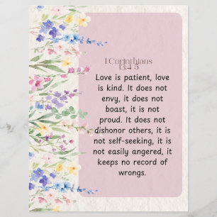 1 Corinthians 13:4-5 Soothing Watercolor Design Flyer