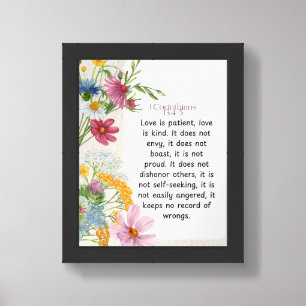 1 Corinthians 13:4-5 Soothing Watercolor Design Framed Art