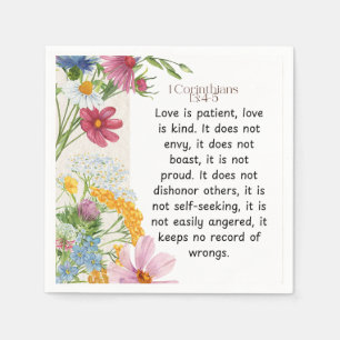 1 Corinthians 13:4-5 Soothing Watercolor Design Napkins