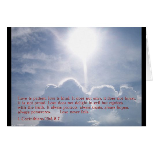 1 Corinthians 13:4 6-7 Clouds Cards (Front Horizontal)