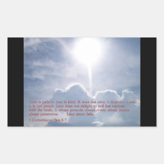 1 Corinthians 13:4 6-7  Clouds Rectangular Sticker