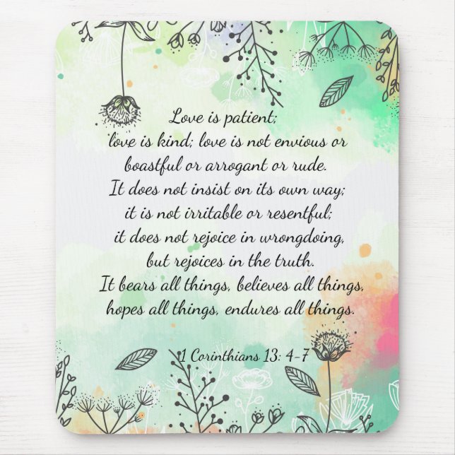 1 Corinthians 13: 4-7  Mouse Pad (Front)