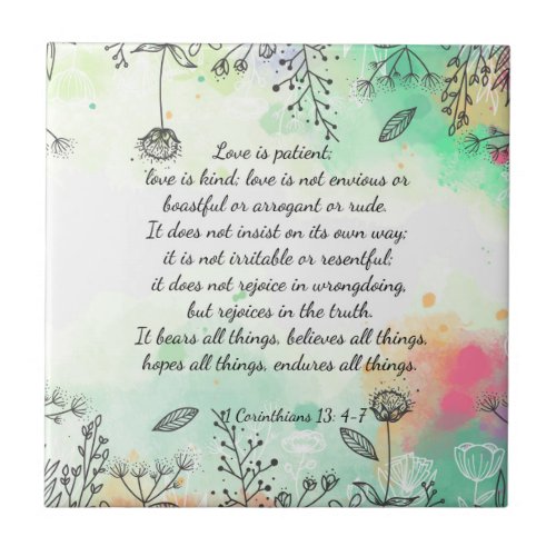 1 Corinthians 13 4_7  Mouse Pad Square Paper Coas Ceramic Tile