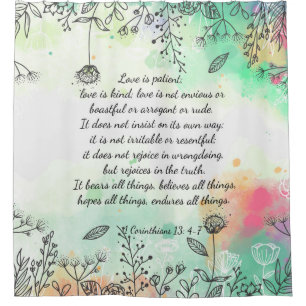 1 Corinthians 13: 4-7   Shower Curtain
