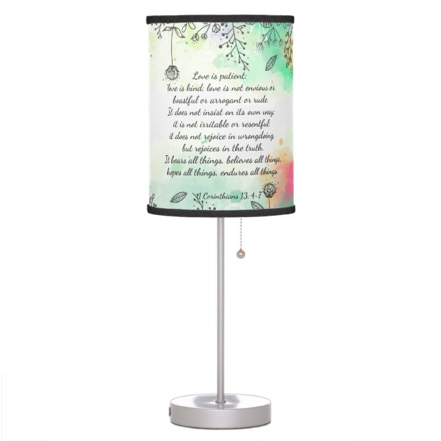 1 Corinthians 13: 4-7 Table Lamp (Left)